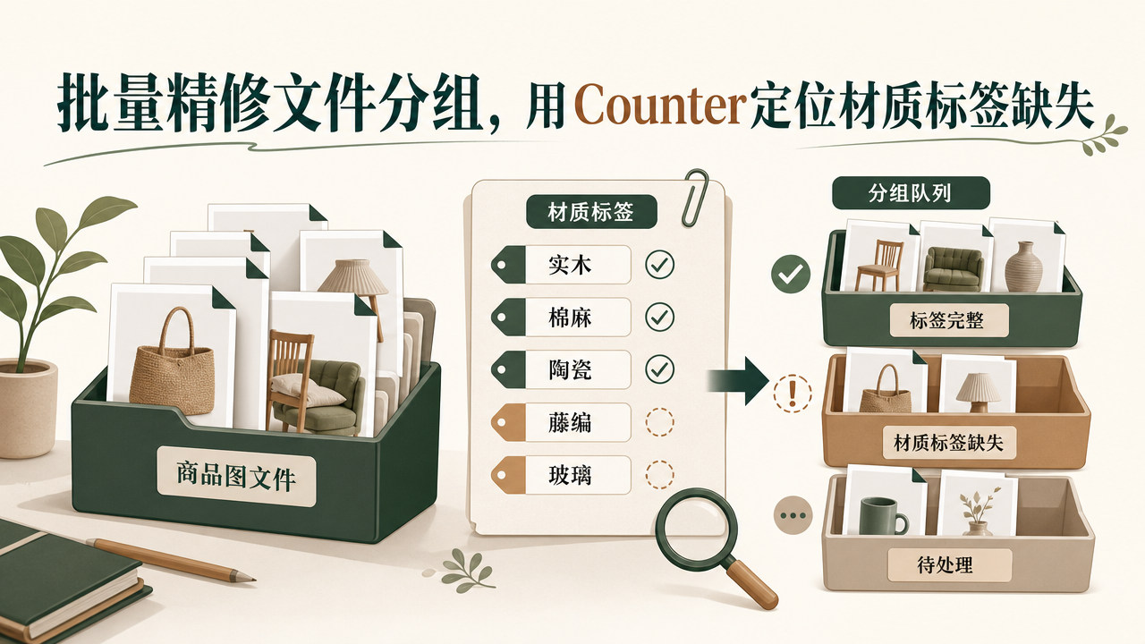 批量精修文件分组,用Counter定位材质标签缺失文章封面