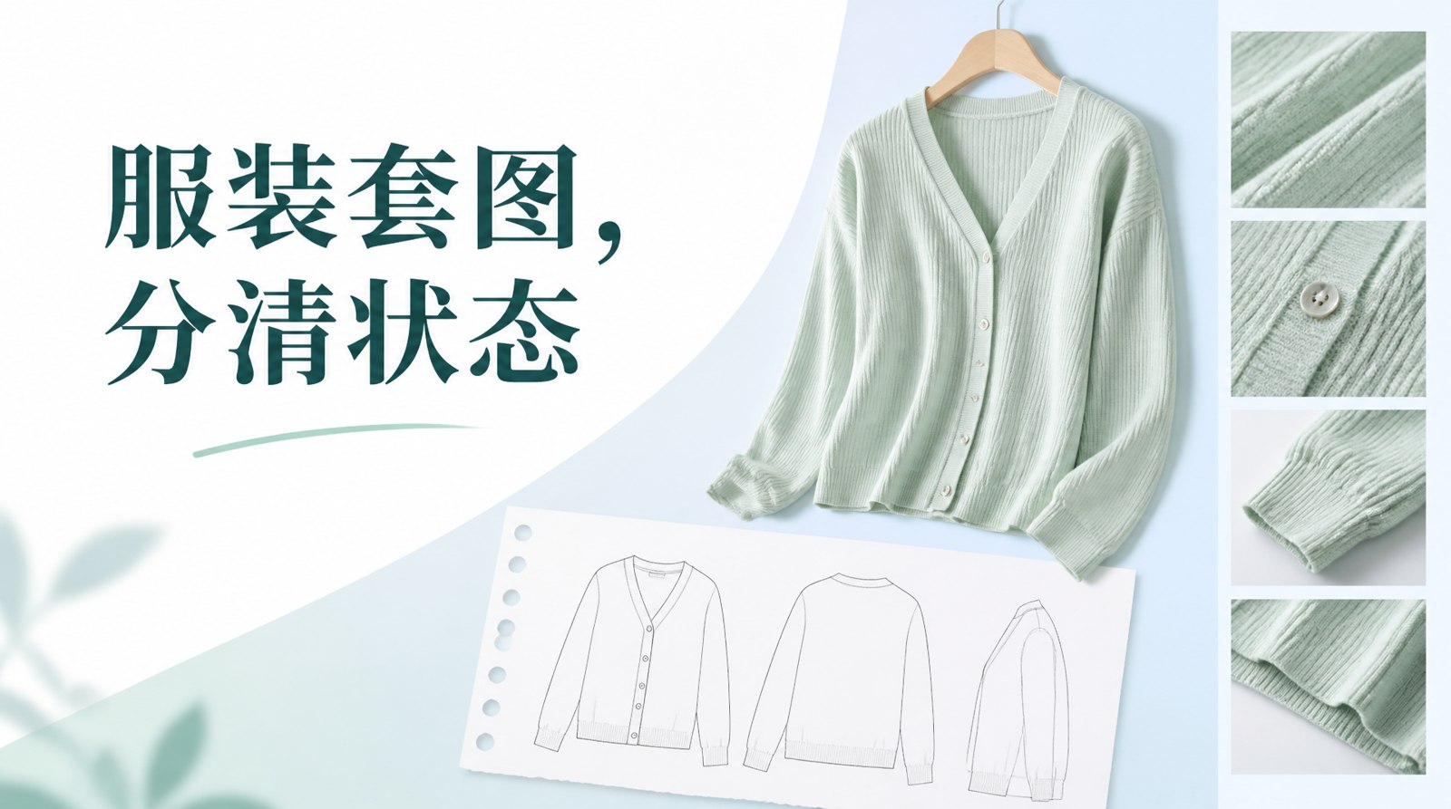 针织开衫套图,正背面与叠穿状态别混成一件文章封面