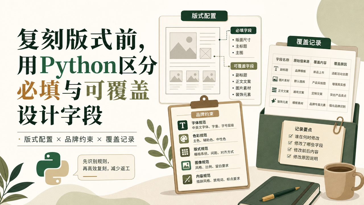 复刻版式前，用Python区分必填与可覆盖设计字段文章封面