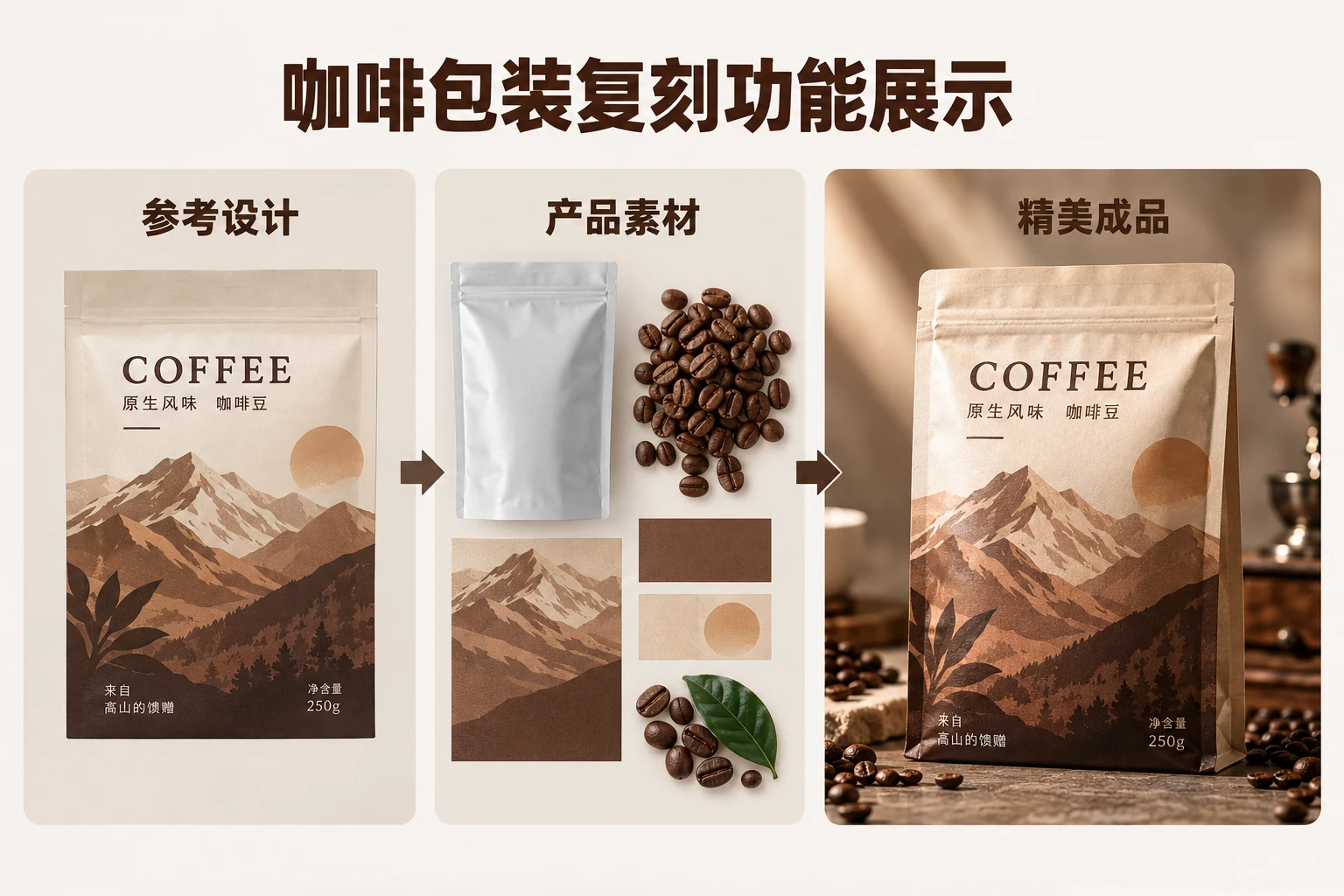 风格复刻咖啡包装包装复刻案例图