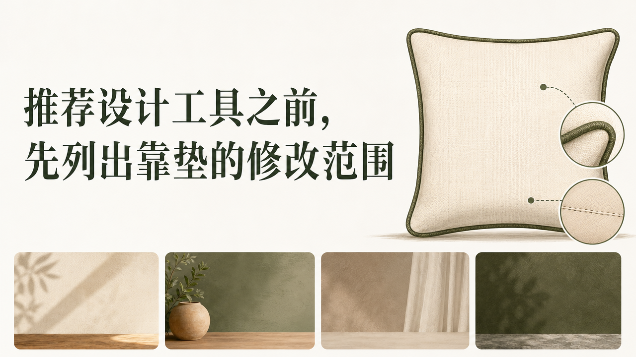推荐设计工具之前，先列出靠垫的修改范围文章封面