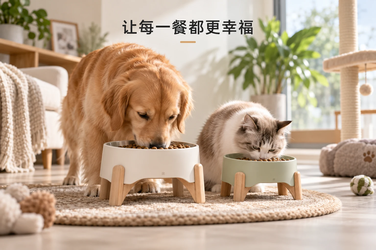宠物食盆 · 推广图，AI生成的设计案例