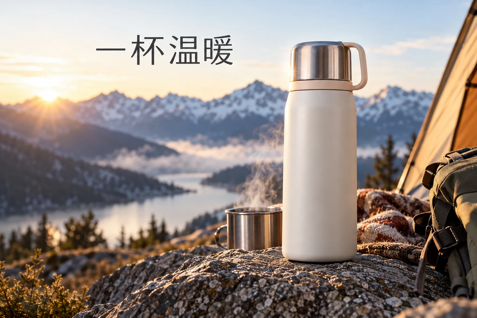 保温杯 · 推广图，AI生成的设计案例