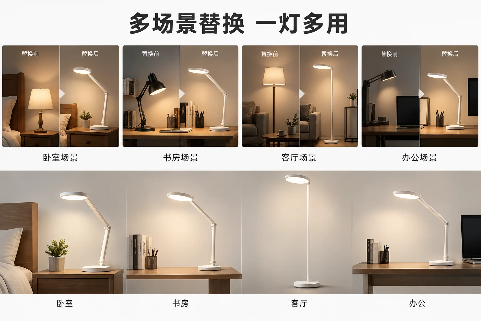 SKU 替换台灯多场景替换案例图
