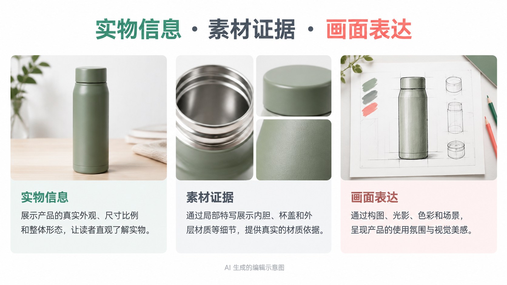 一键生成详情图之前，先分清卖点和商品事实：实物信息、素材证据、画面表达示意