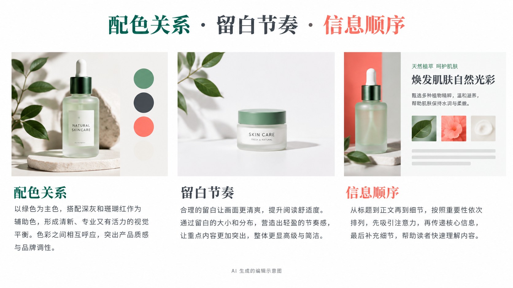 复刻一张详情页的风格，先拆配色和信息层级：配色关系、留白节奏、信息顺序示意