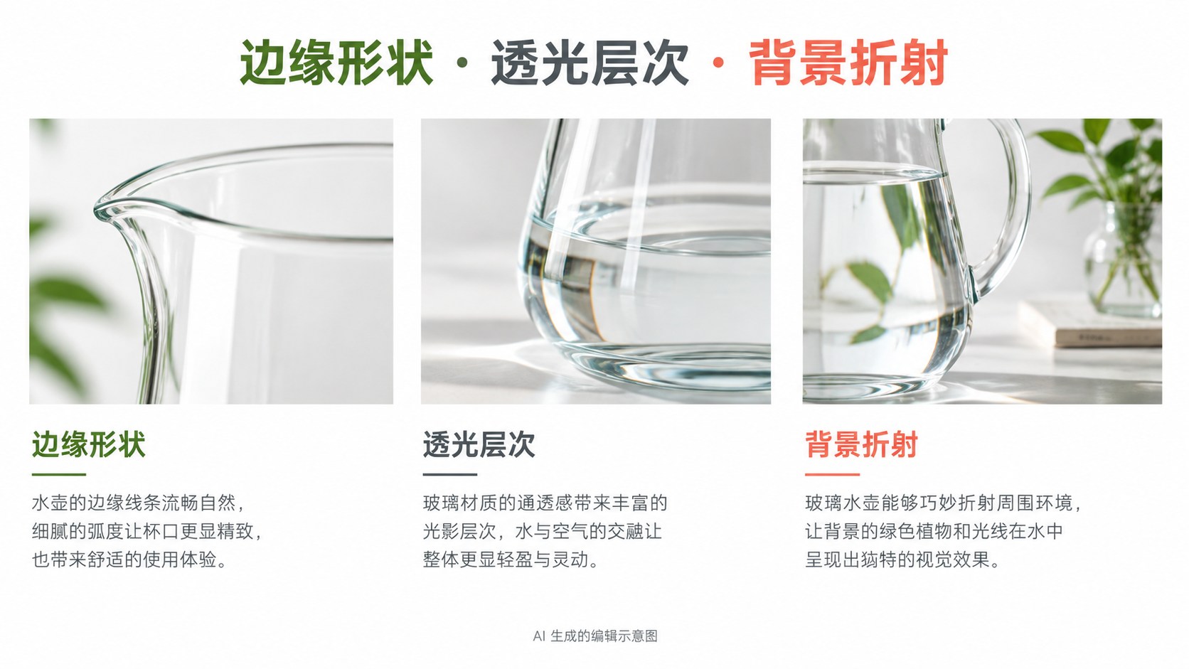 透明商品做 AI 图，为什么必须回看边缘与透光：边缘形状、透光层次、背景折射示意
