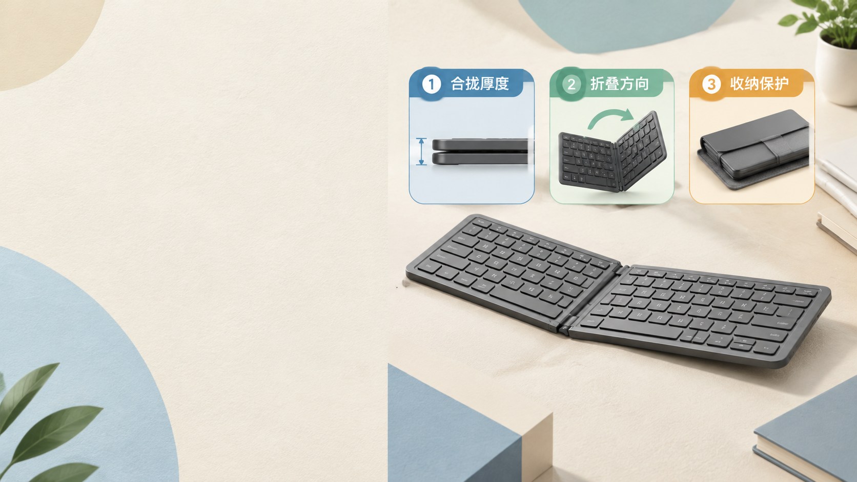 折叠键盘上新图，展开之外还要交代收纳状态