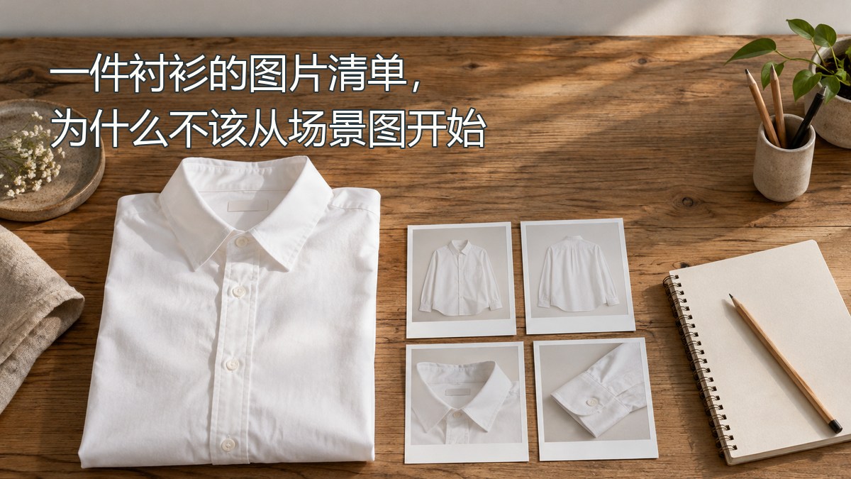 一件衬衫的图片清单,为什么不该从场景图开始